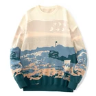 Мужские зимние свитера в стиле Харадзюку, новинка 2021, пуловер, мужской модный Свитер оверсайз в Корейском стиле, Женская винтажная одежда, Мужской Топ