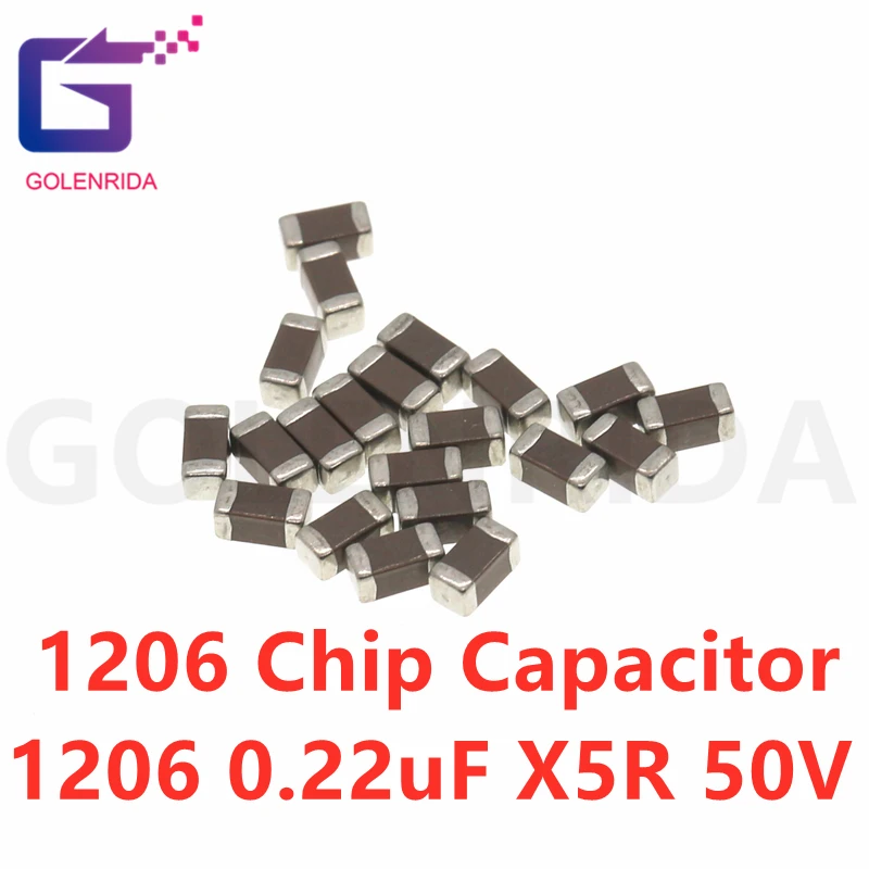100 шт. конденсатор 220NF X5R 10% 50V 1206 0 22 UF 224 smd |