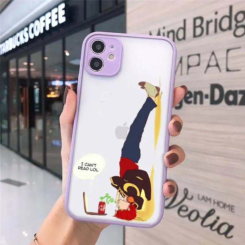 

707 anime beautiful girl Phone Case Matte Transparent for iPhone 7 8 11 12 s mini pro X XS XR MAX Plus cover funda
