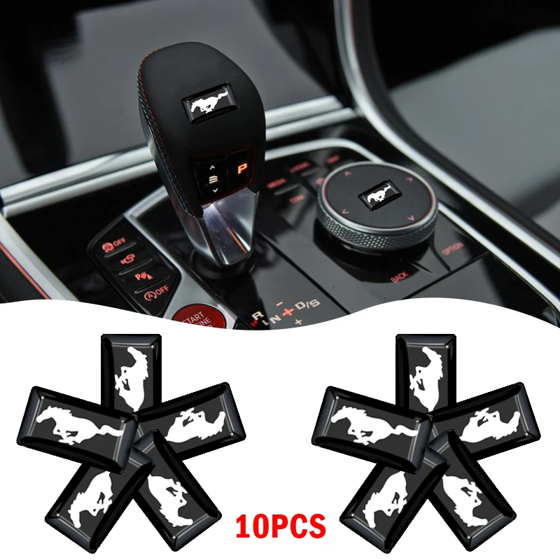 

10pcs Car Steering Wheel Small Decoration Badge Sticker Decal for Ford Wolf ST Racing GT Shelby Mustang Kuga Auto Accessories