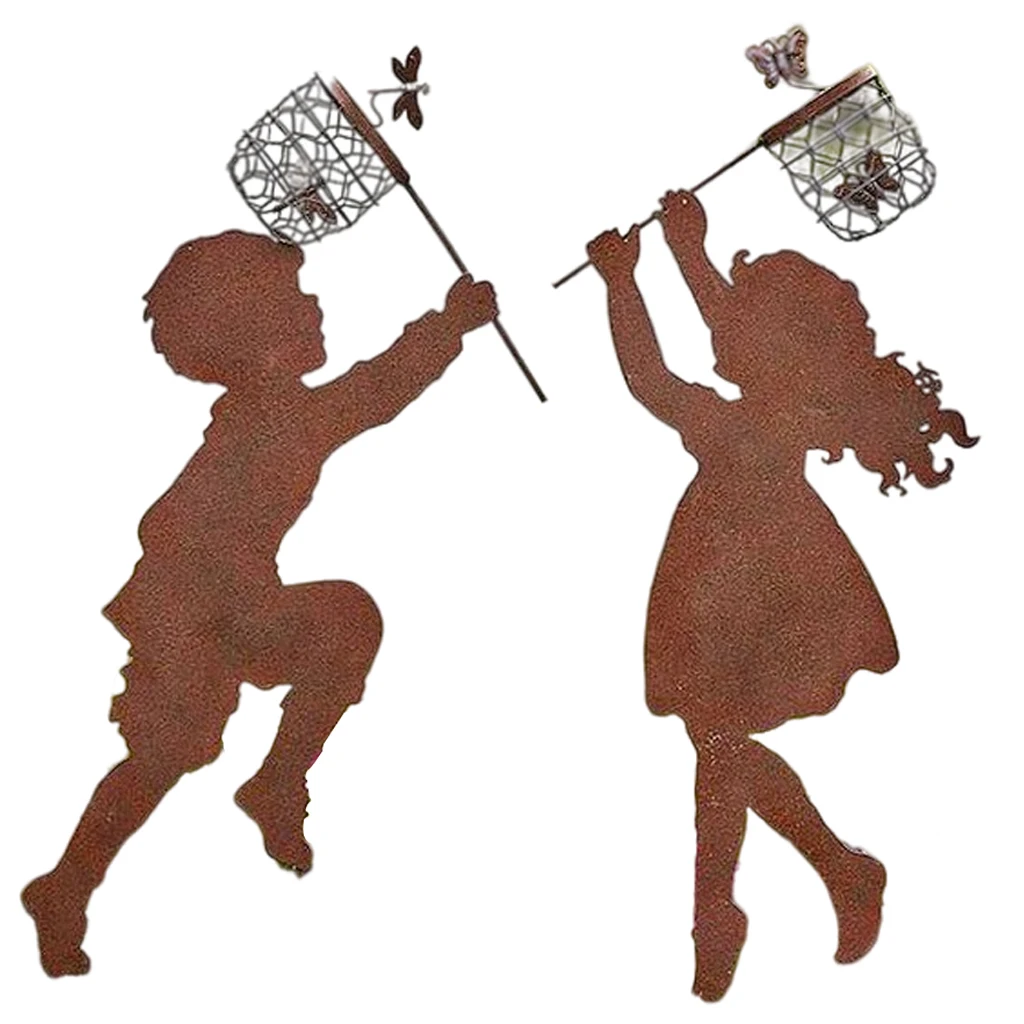 

Metal Stakes Butterfly Silhouette Statue Stake for Garden Home Decoration