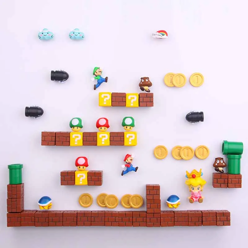 3D Super Mario Bros холодильник магниты на магнит стикер сообщений взрослых красный и