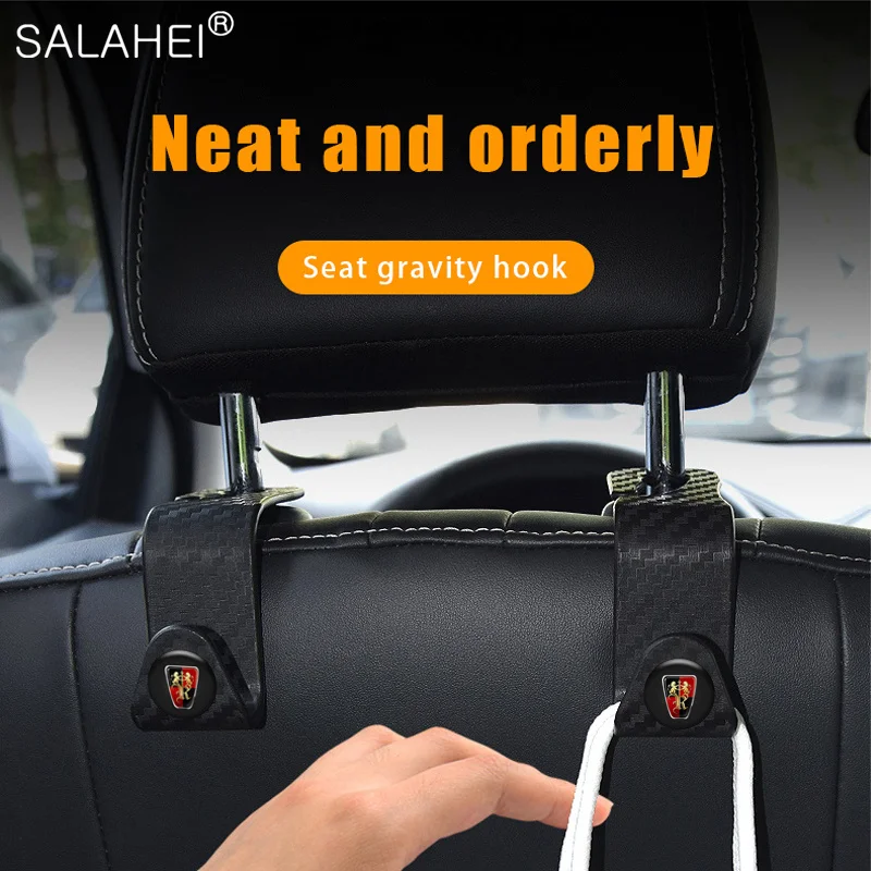 

Carbon Fiber Texture Car Seat Back Hook Portable Interior Hanger For Roewe 750 950 350 550 E50 W5 E950 RX5 i6 ERX5 i5 RX8 RX3