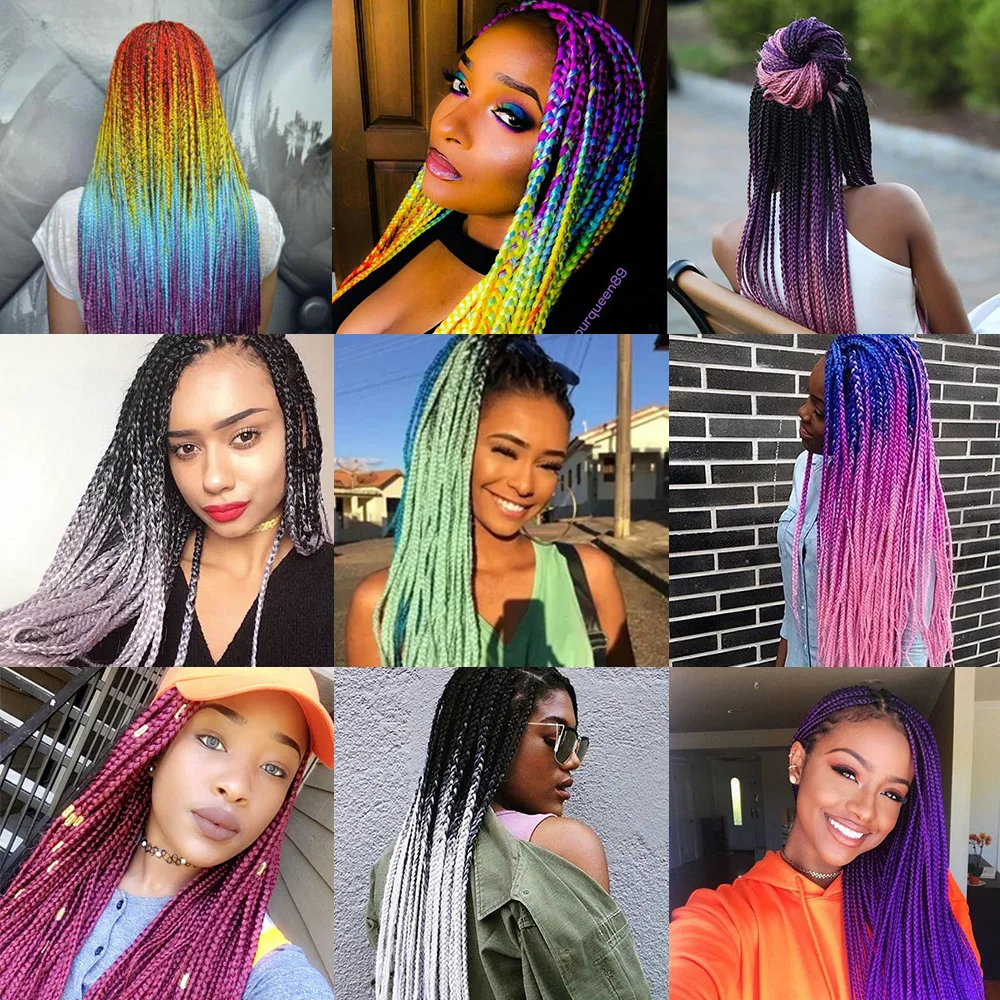 Длинные волосы для плетения с эффектом омбре косы в Джамбо коробке 100 г длинные 24