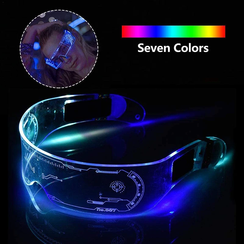LED Glasses EL Wire Neon Party Luminous Light Up Rave Costume Decor SunGlasses Halloween Decoration | Лампы и освещение