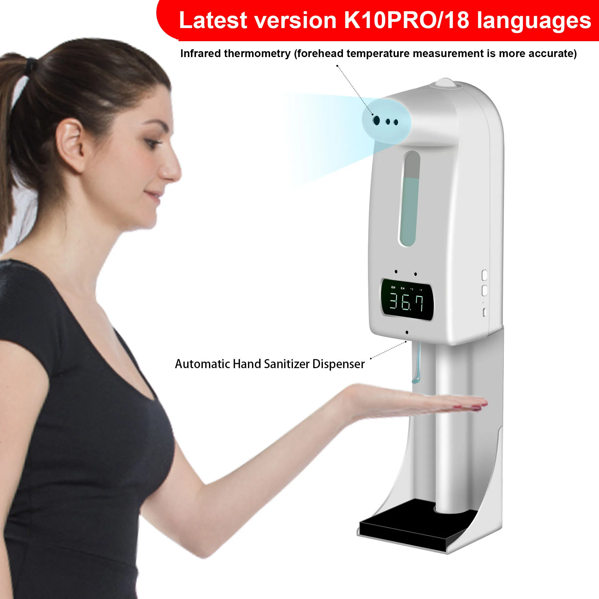 

K10PRO Outdoor automatic thermometer infrared high-precision test equipment hotel outdoor integrated machine networked voice