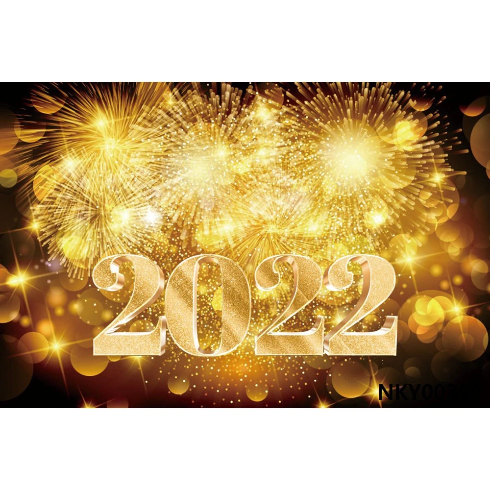 

Nitree 2022 Happy New Year Background Christmas Fireworks Flashing Countdown Photography Background Vinyl Mobile Phone