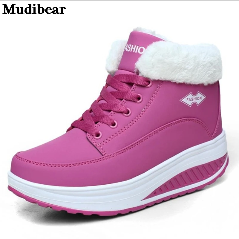 

Mudibear 2020 winter new women's cotton shoes comfortable round toe thick increased shoes warm plus boots