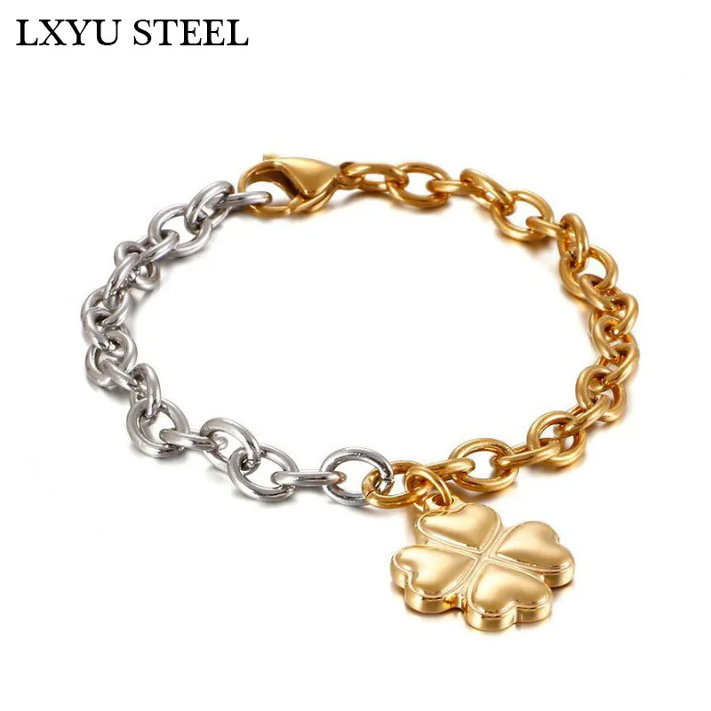 Женский браслет цепочка из нержавеющей стали золотистого и серебристого цвета