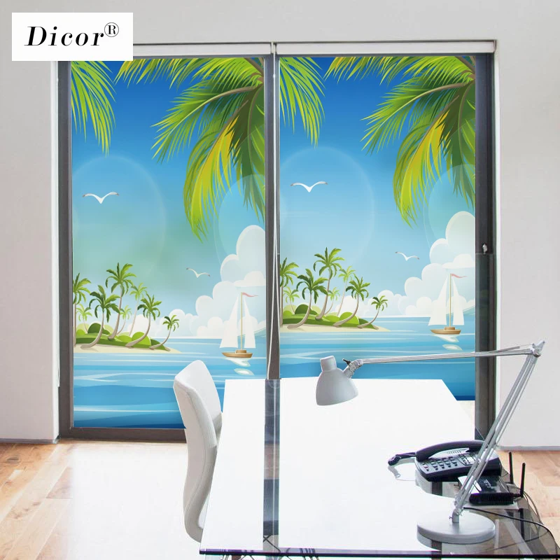 Заказная витражная статическая пленка для окна матовая непрозрачная