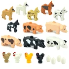 Мпц животноводческая ферма строительные блоки свиней цыплят, яиц собак домашних животных Птицы городских домов, двор аксессуары DIY Кирпичи творческие игрушки