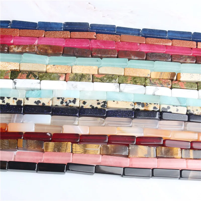 

Linxiang Fashion Natural Multicolor Rectangular Prism Loose Beads Diy Bracelet Necklace Ear Stud Accessories Making