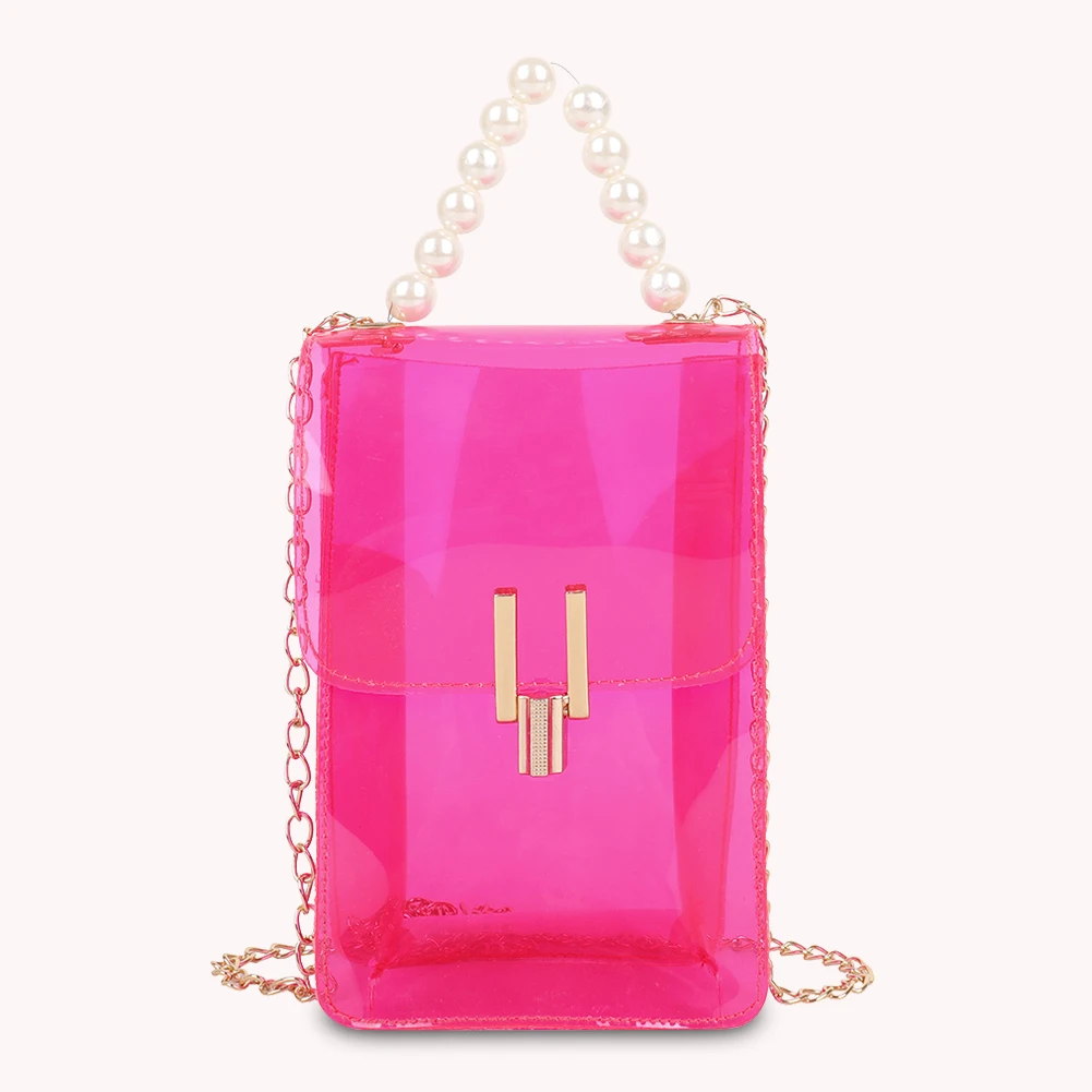 

Summer Fashion Women's Transparent Square Sling Bag Cool PVC Shoulder Bag Messenger Bag Mobile Sweet Lady Bag