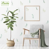 funlile nordic style wall stickers living room home decor moderngreen plants leaf stickers for nursery baby kid room waterproof