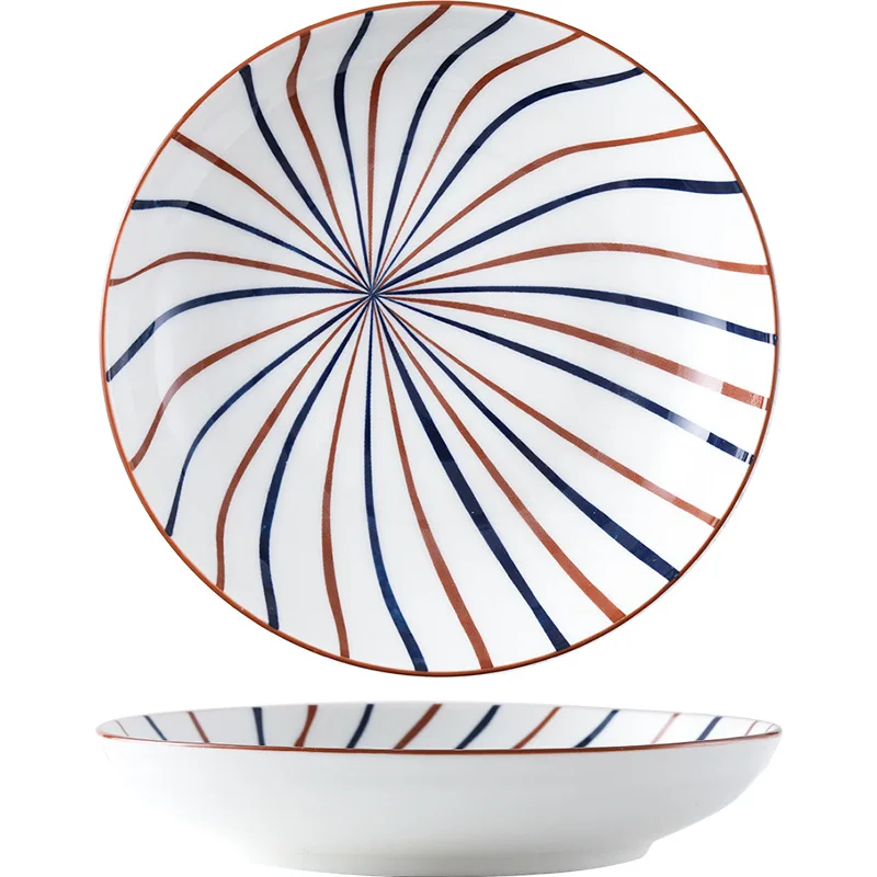 

4.5/7/8Inches Creative Simple Underglaze Ceramic Tableware Western Food Dessert Breakfast Flat Plates