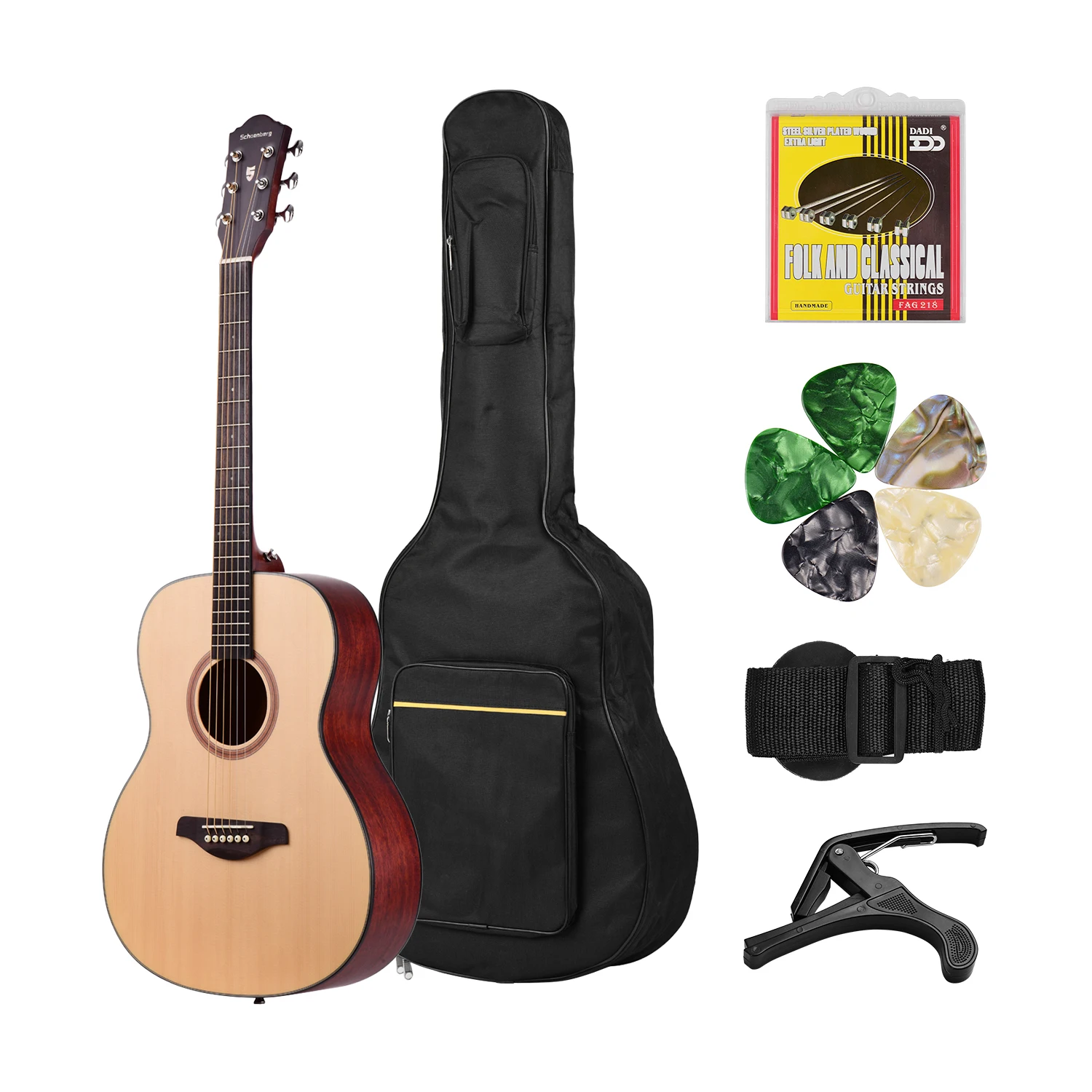 40-дюймовый светодиод OM Акустическая гитара ель дерево топ Панель красного дерева