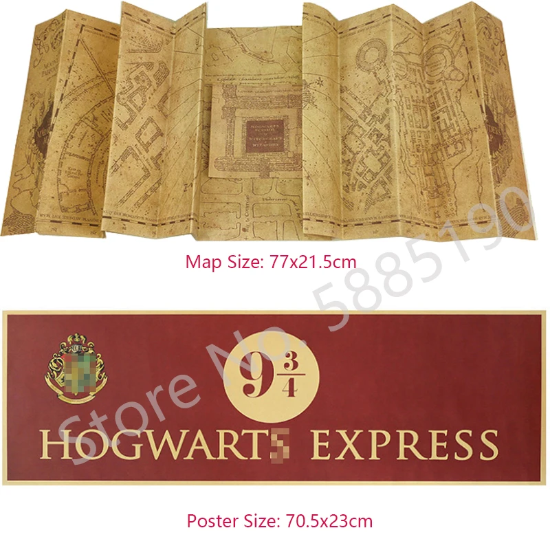 Косплей потте карта мародера и платформа Экспресс 9 3/4 постер|Волшебные фокусы| |