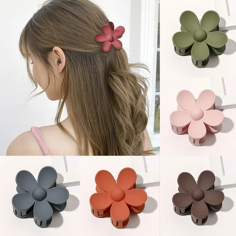 

Hair Accessories Hair Claw Frosted Hair Clip Flower Hairpins Spring Candy Plastic Hairgrips Cute Headwear Barrettes Hair Claws