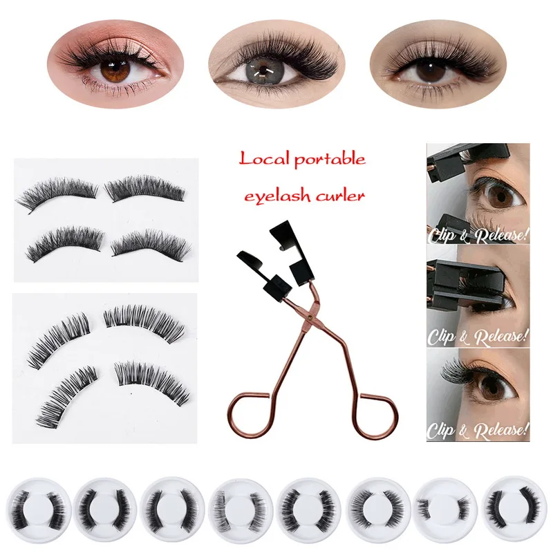 

3D Natural Magnetic Eyelashes With 5 Magnetic eyeLashes Handmade Reusable False Eyelashes Support Drop Shipping Makeup Tools
