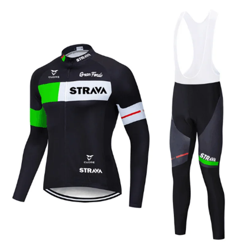 Мужской костюм для велоспорта STRAVA Team черный комплект из Джерси верховой езды 9D с