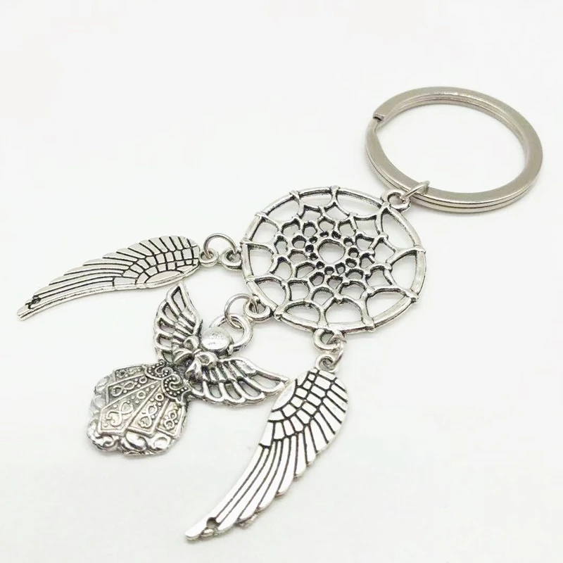 

Creative Dreamcatcher Wings Angel Keychain Handmade Keychain Personality Angel Wings Keychain Car Keychain Gifts