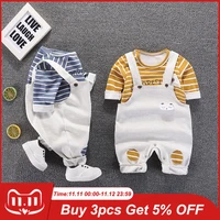 2022 spring autumn new baby clothing suit fashion infant boys girls stripe long sleeve tops casual overalls trousers 2 piece set