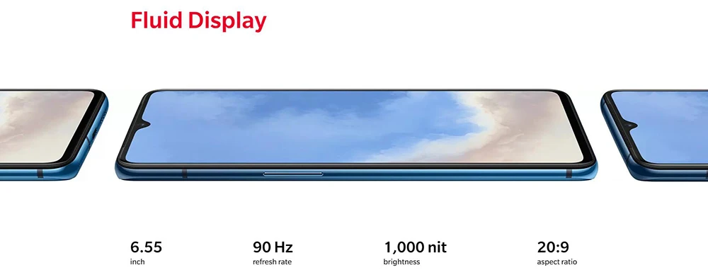 Global Firmware Oneplus 7T 8GB 128GB 256GB Mobile Phone Snapdragon 855 Plus 6.55" 48MP Triple Camera 4G Android 10.0 NFC phone