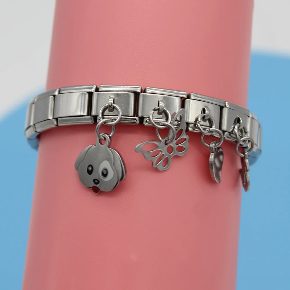 Hapiship 2018 9mm Width Original Daisy Elephant Heart Dog Love High-end Charm Fit Bracelet Stainless Steel Jewelry Making DJ034 | Украшения