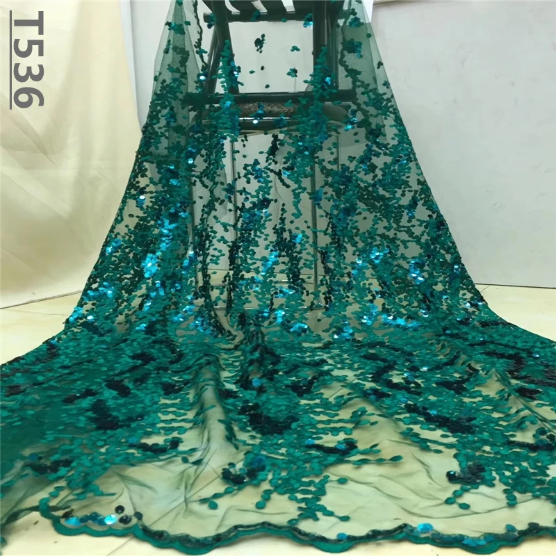 2019 Высококачественная африканская кружевная ткань с вышивкой тюль блестками