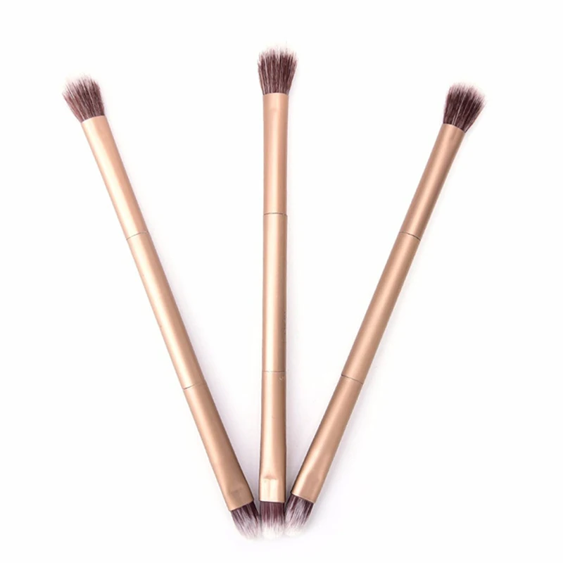 

Professional Eye Makeup Brush Double Ended Metal Handle Premium Tapered Concealer Highlighter Eyeshadow Blending Brush