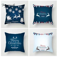 fuwatacchi nordic blue cushion cover christmas santa deer snow photo pillow cover xmas party holiday diy decorations pillowcases