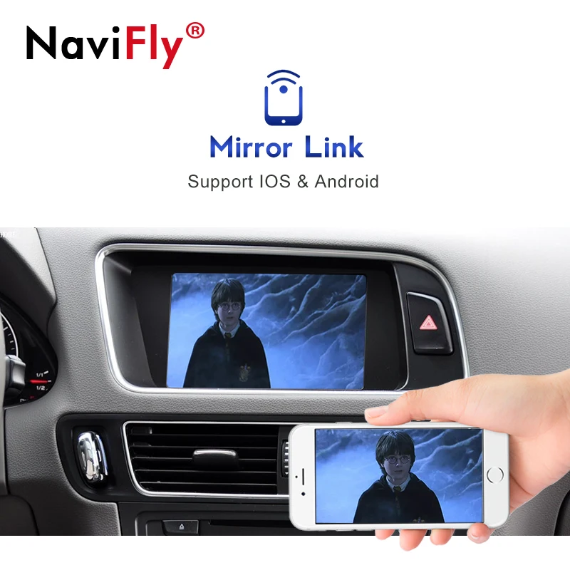 NaviFly Wireless Carplay Android Auto Car Multimedia For Audi Q5 2010-2018 support Mirror Link Reversing camera | Автомобили и