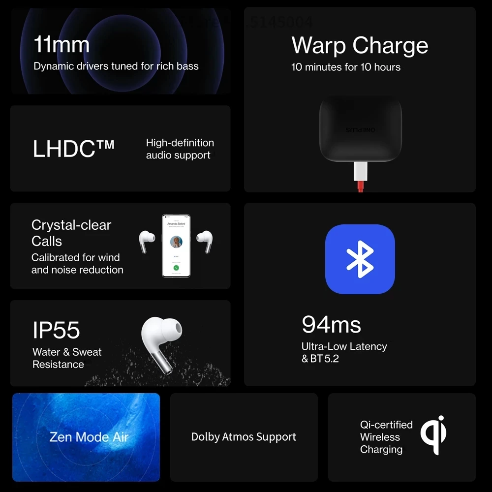 Оригинальные беспроводные наушники OnePlus Buds Pro шумоподавляющие TWS Bluetooth для