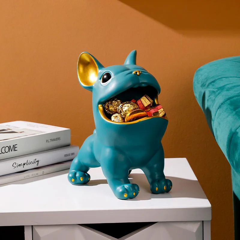

Resin Bulldog Sculpture Ornaments Home Decoration Accessories Animals Decorative Figurines Storage Box Modern Art Statues Crafts