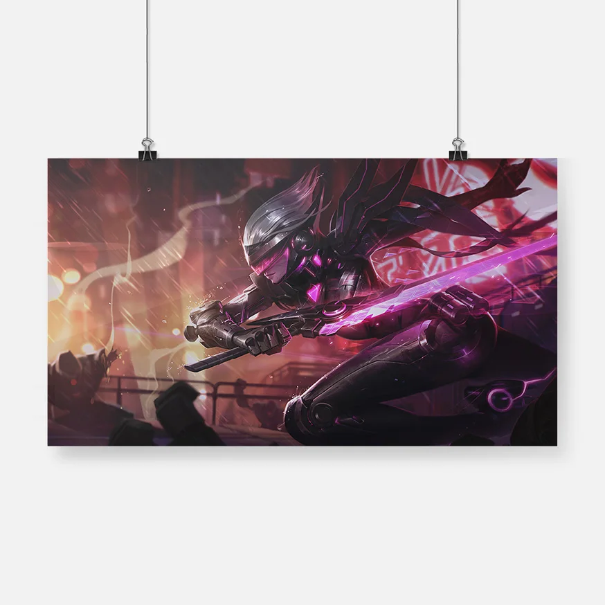 

Fiora League Of Legend Poster Framed Canvas Wall Art Decoration Prints Dorm Living Room Home Bedroom Wooden Frame Decor Painting