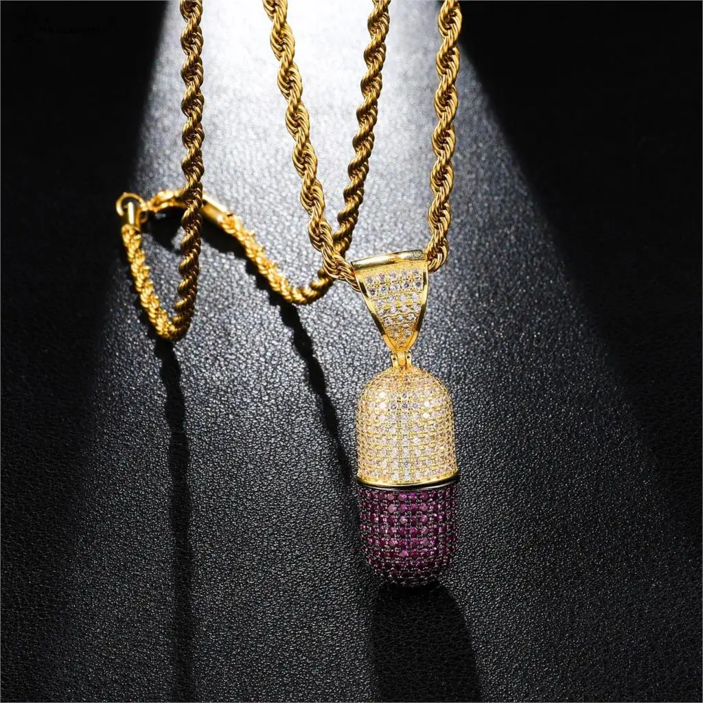 

Кулоны и ожерелья в стиле хип-хоп с фианитом на заказ, золотое ожерелье для мужчин, ювелирные изделия в стиле рэпера