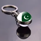 Пакистанский стиль, пакистанский флаг, хрустальный шар, стеклянный кабошон, брелок с национальным флагом, брелок для автомобиля