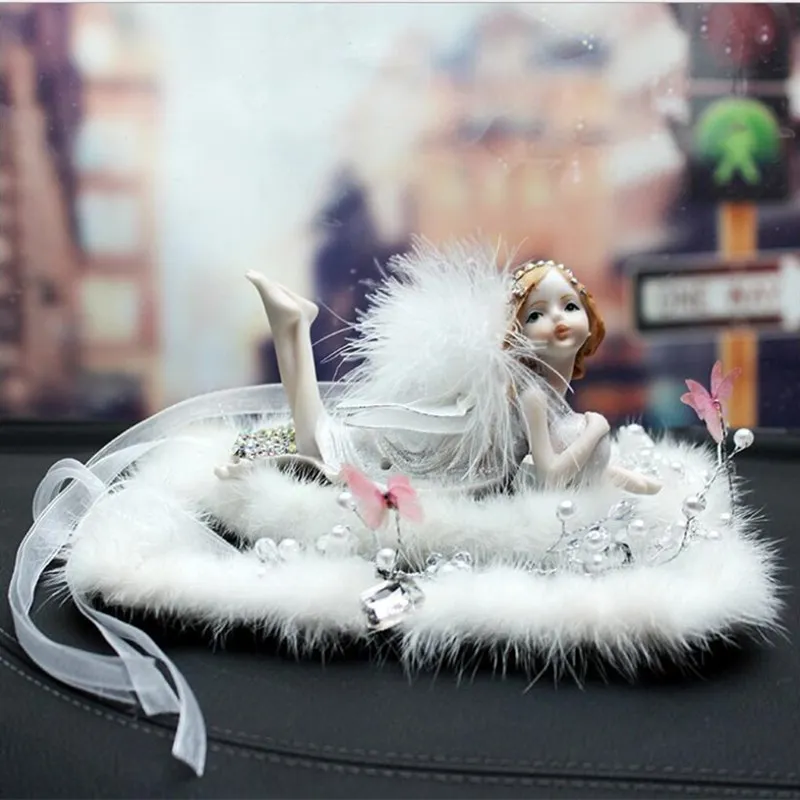 

Beautiful flower fairy perfume seat car decoration pearl anti-skid pad angel doll creative Home offie car interior decoration