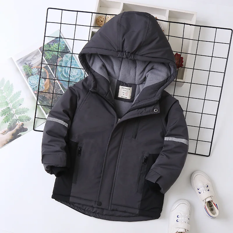 Детская уличная флисовая куртка хлопковое пальто с бархатным утеплителем