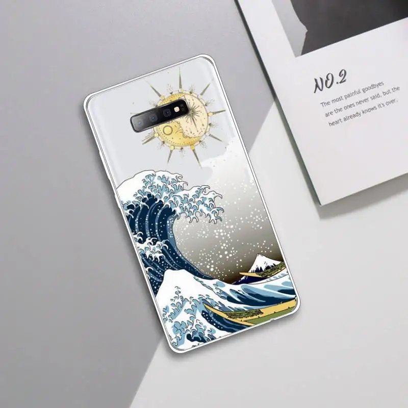 

aesthetic vaporwave sea Phone Case Transparent For Samsung Galaxy A 71 21s S note 8 9 10 plus 20 ultra