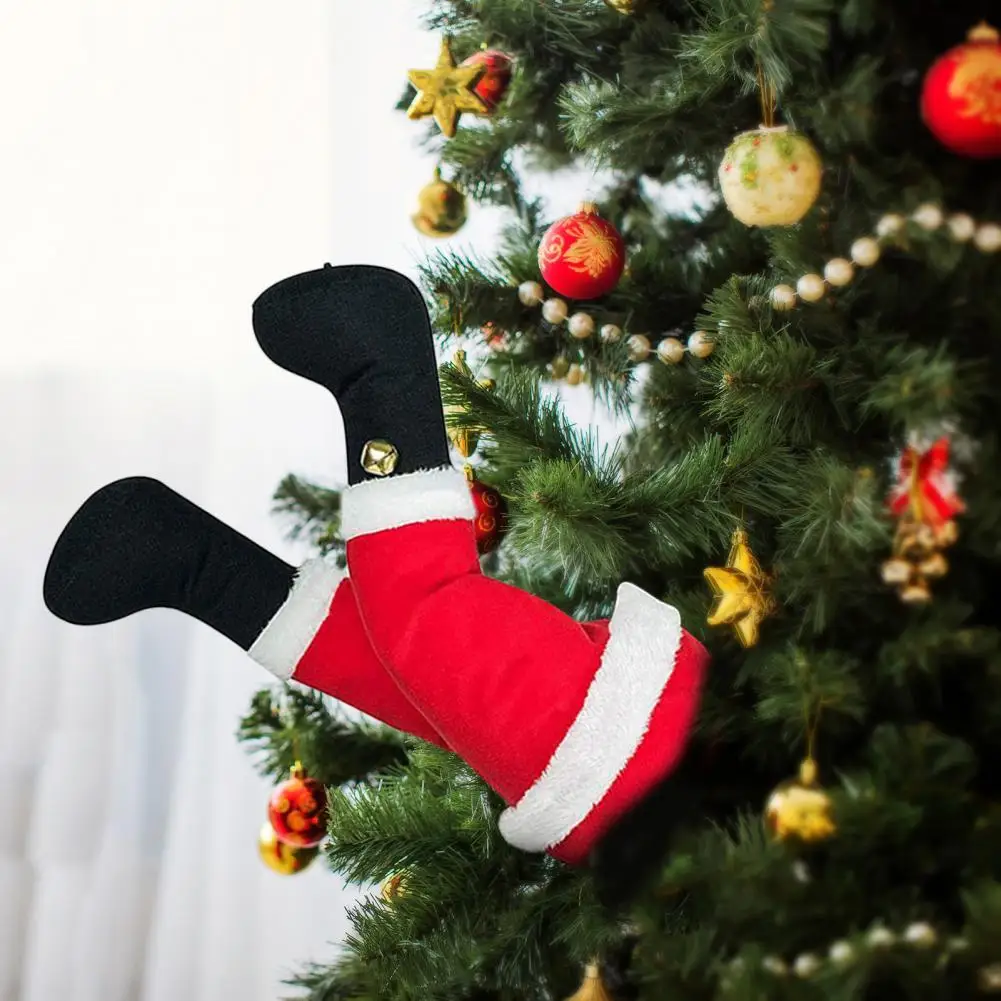 

Claus Elf Leg Soft Tear Resistant Fabric Christmas Decorations Stuffed Legs for Christmas Tree