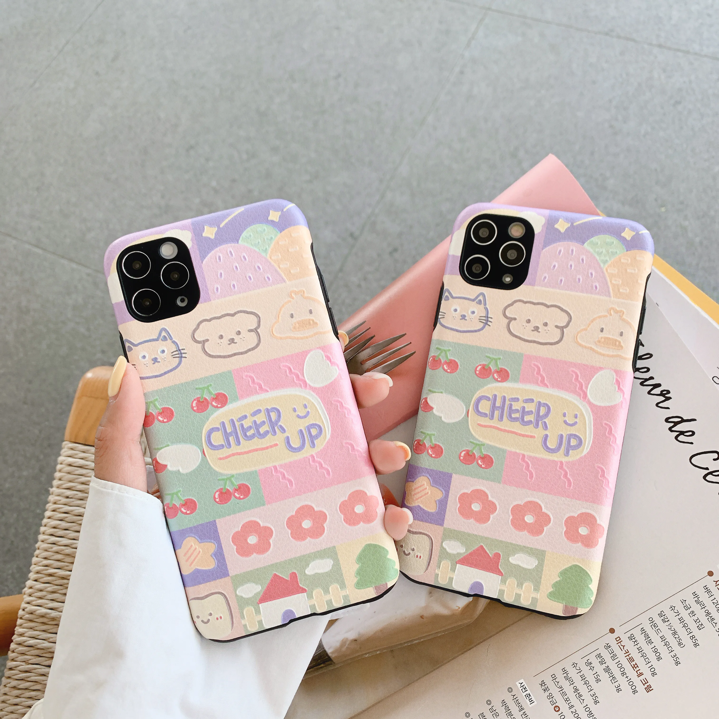 

Cream colored sticky note (lambskin) is suitable for iphone11ProMax mobile phone case 7 / 8plus x xsmax xr protective cover