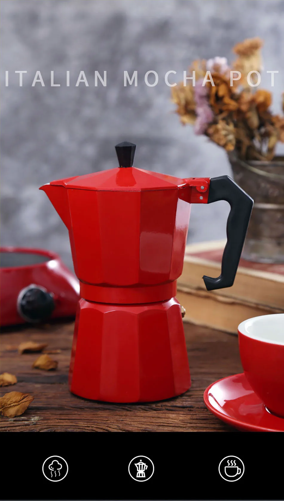 Кофеварка GUNOT, алюминиевый кофейник Mocha, кофейник для эспрессо, кофейник, кофейник для эспрессо, Кофеварка
