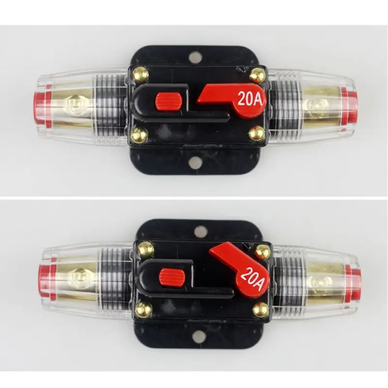 

Car Audio 20A/80A/100A Circuit Breaker Manual Reset Switch Fuse Holder Style