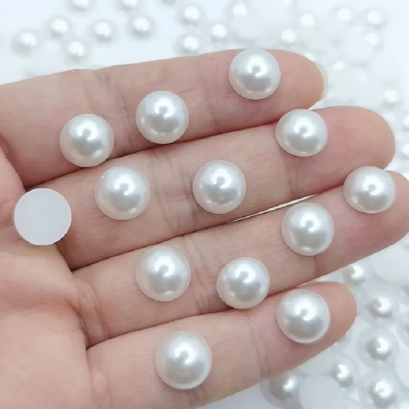 3D Мода 100 шт белый/бежевый полужемчужный бисер плоская задняя сторона 10 мм