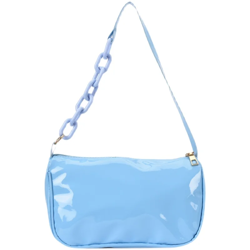 

Patent Leather Women Simple Chain Square Underarm Bags Summer New Fashion Ladies Small Shoulder Bag Girls Small Purse Handbags