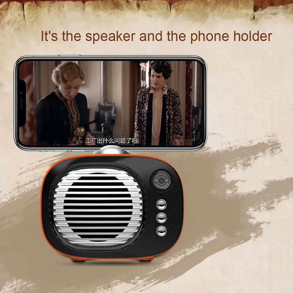 X7 Bluetooth динамик Портативный ретро мини аудио плеер Поддержка TF карты FM AUX для дня рождения Рождество бойфренд с держателем телефона
