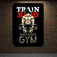 man body building wallpapers canvas painting home decor exercise banner 4 grommets flag wall hanging muscular body poster f6