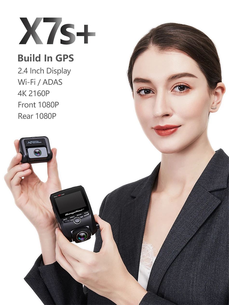 Автомобильный видеорегистратор 4K 2160P gps WiFi ADAS Dash Cam с двумя объективами 1080P+ 1080P автомобильная камера