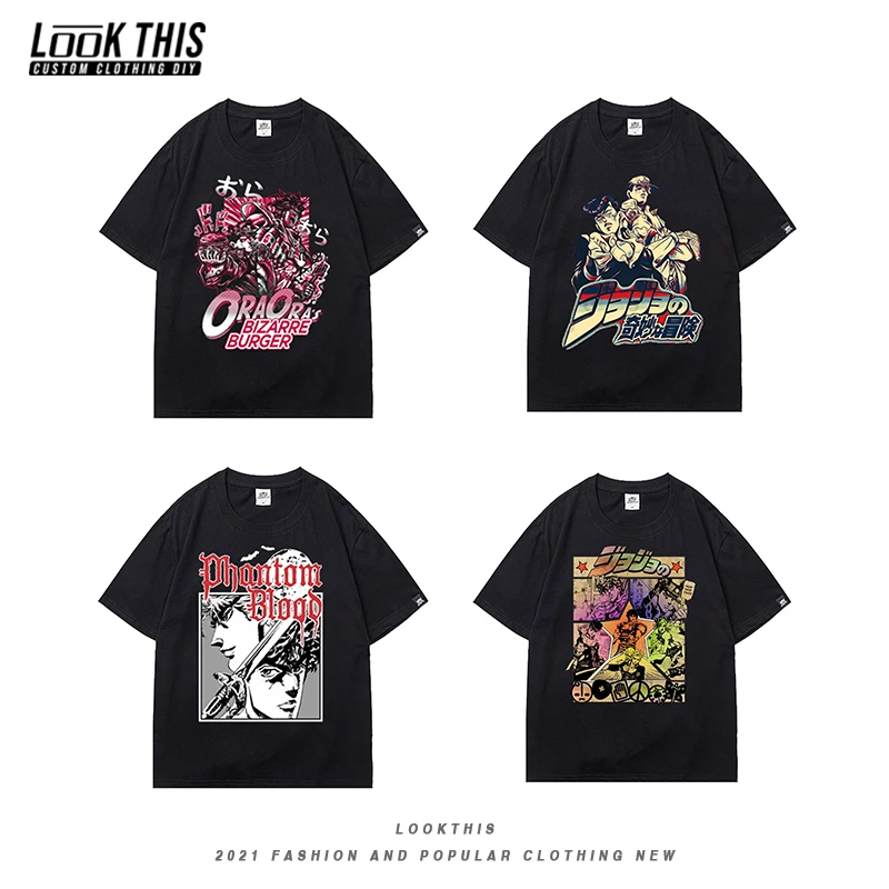 

JoJo's Bizarre Adventure Anime Things Streetwear Harajuku Short Sleeve T-shirts Men Oversized T-shirt Male Summer 2021 Tee Tops